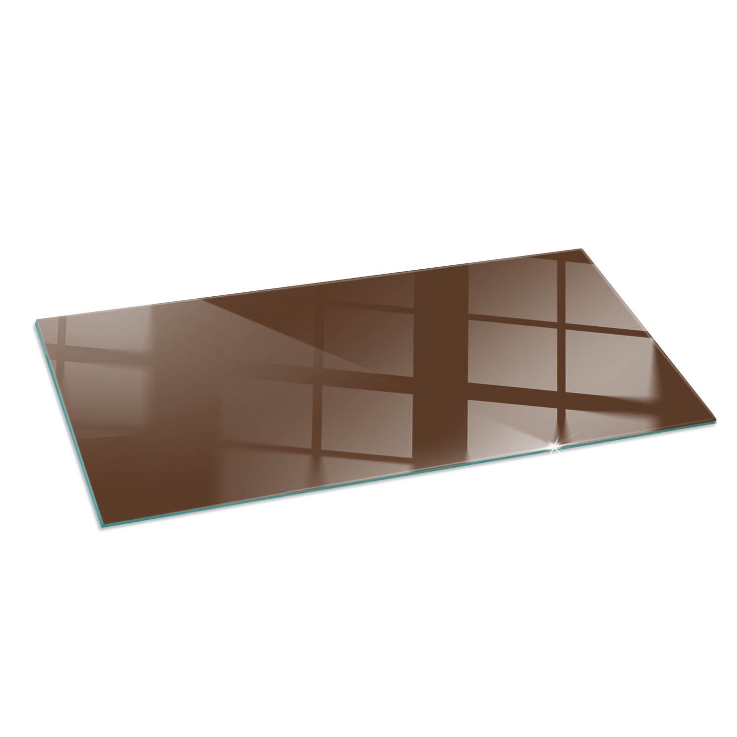 Szkło hartowane na podłogę pod kominek - 125x50 cm - Kolor Brązowy - TULUP