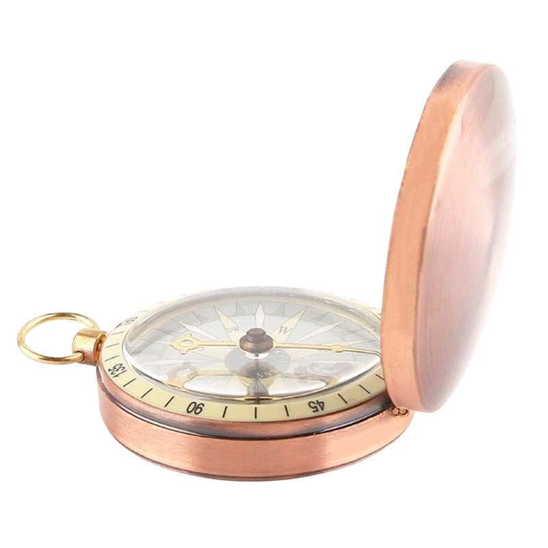 Montre de poche Boussole extérieure Boussole antique Randonnée Chasse