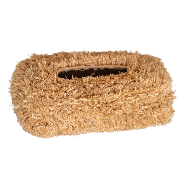 Boîte à mouchoirs en raphia brut - Naturel - 24x13 cm - Osier