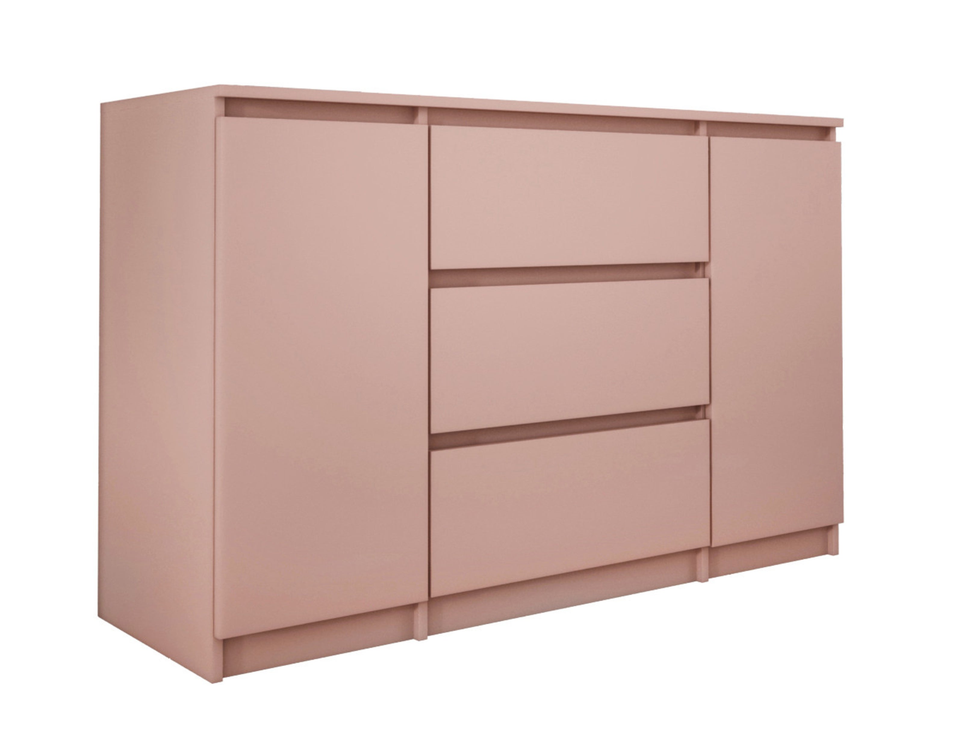 Komoda 2-drzwiowa z 3 szufladami, 120 x 78 x 39 cm, kolor: różowy