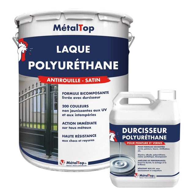 Laque Polyurethane - Rouge corail - RAL 3016 - 5 L - Métaltop