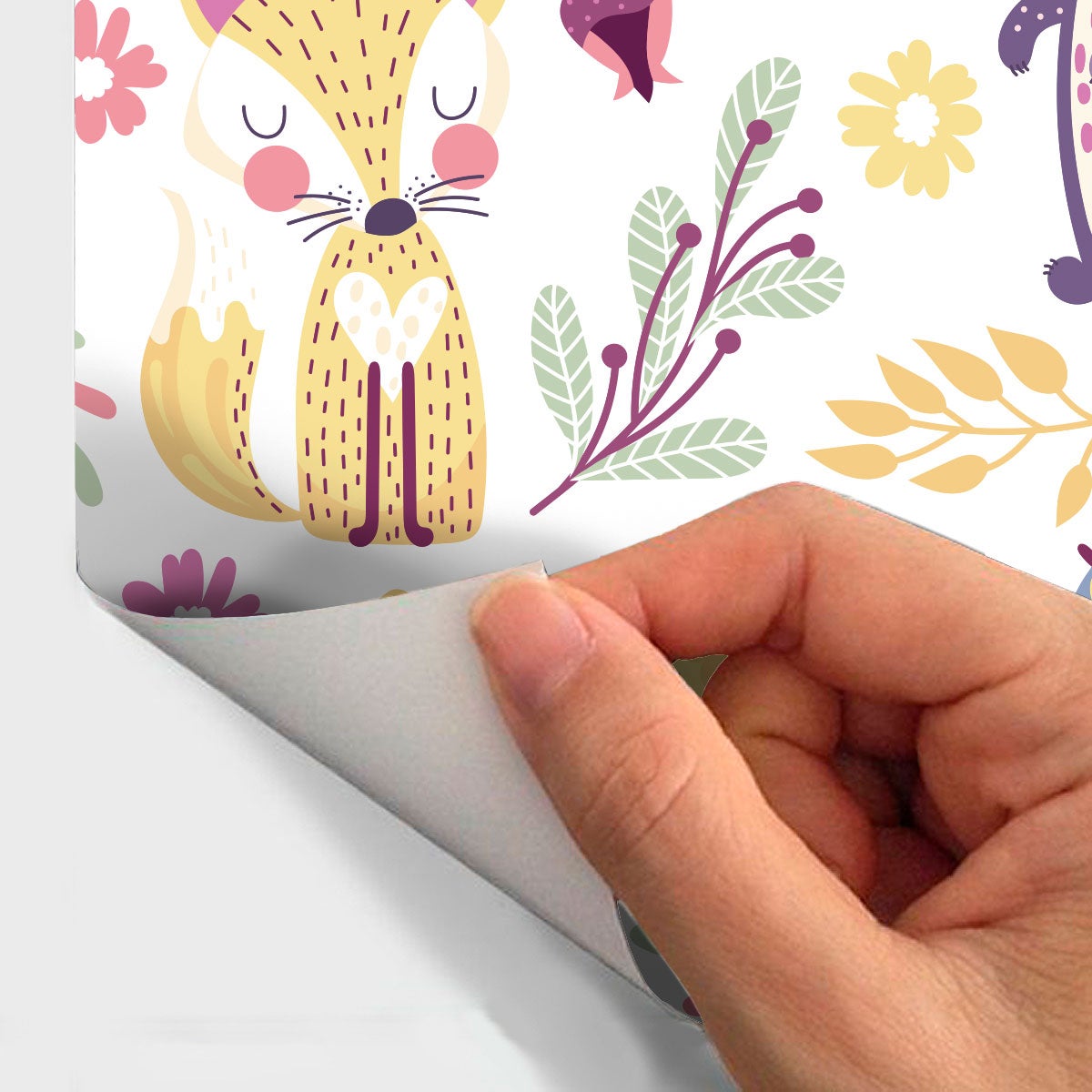 Adesivo arazzo stanza dei bambini gli animali del parco - Sticker adesivo - adesivi murali - 60x60cm - 4