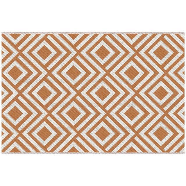 Alfombra de exterior reversible de plástico Outsunny 182x274 cm marrón