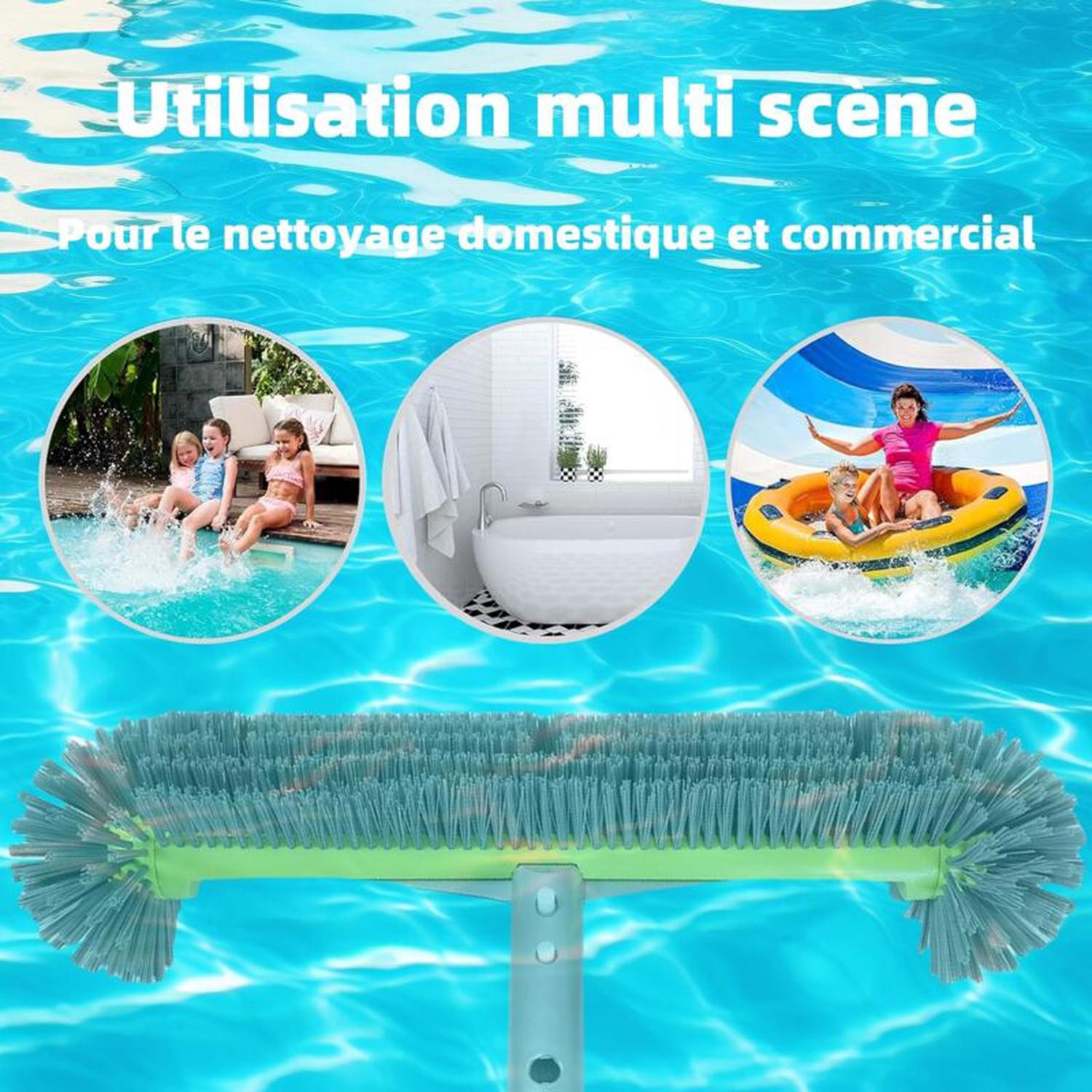 Brosse de piscine 17,5 pouces – Poils en nylon haute densité pour nettoyage efficace – Poignée en aluminium EZ Clip – Compatible avec tiges standard - 5