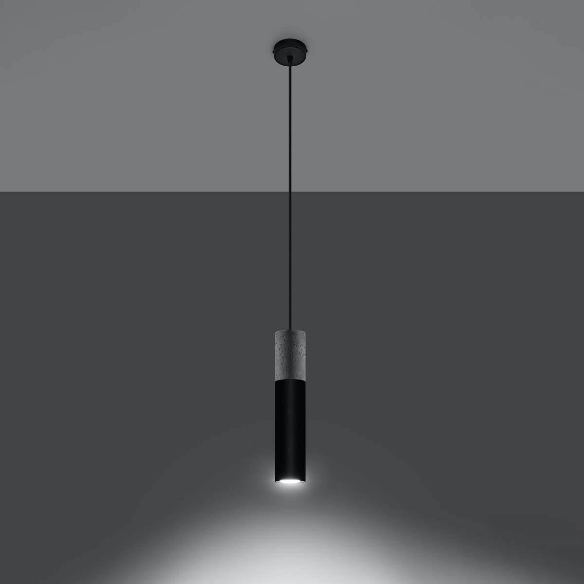 Lampa wisząca LUME 1 czarny LED 3000K - 8x8x105cm Sollux