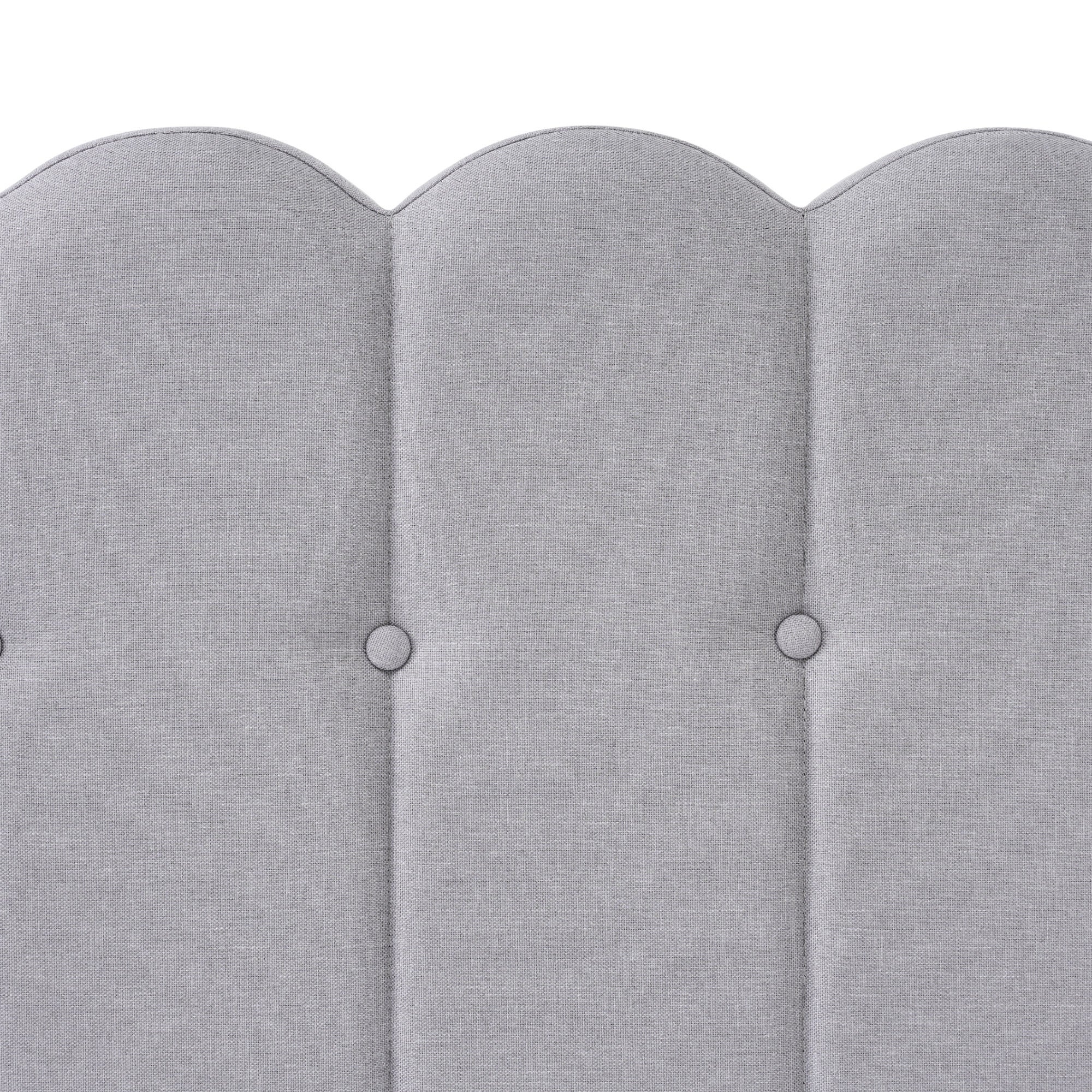 Lit double 160x200 cm tête de lit rembourrée avec chargement USB Type-C sommier en lin gris (sans matelas) - 4