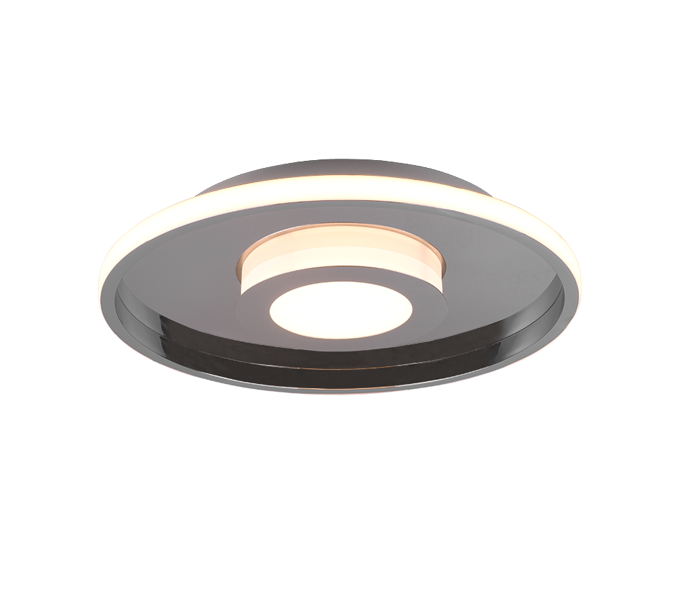 Plafon Ascari okrągły chromowany biały LED 35W 3000K 4100 lm wym: 6,8 x 40 cm IP44 metal Trio