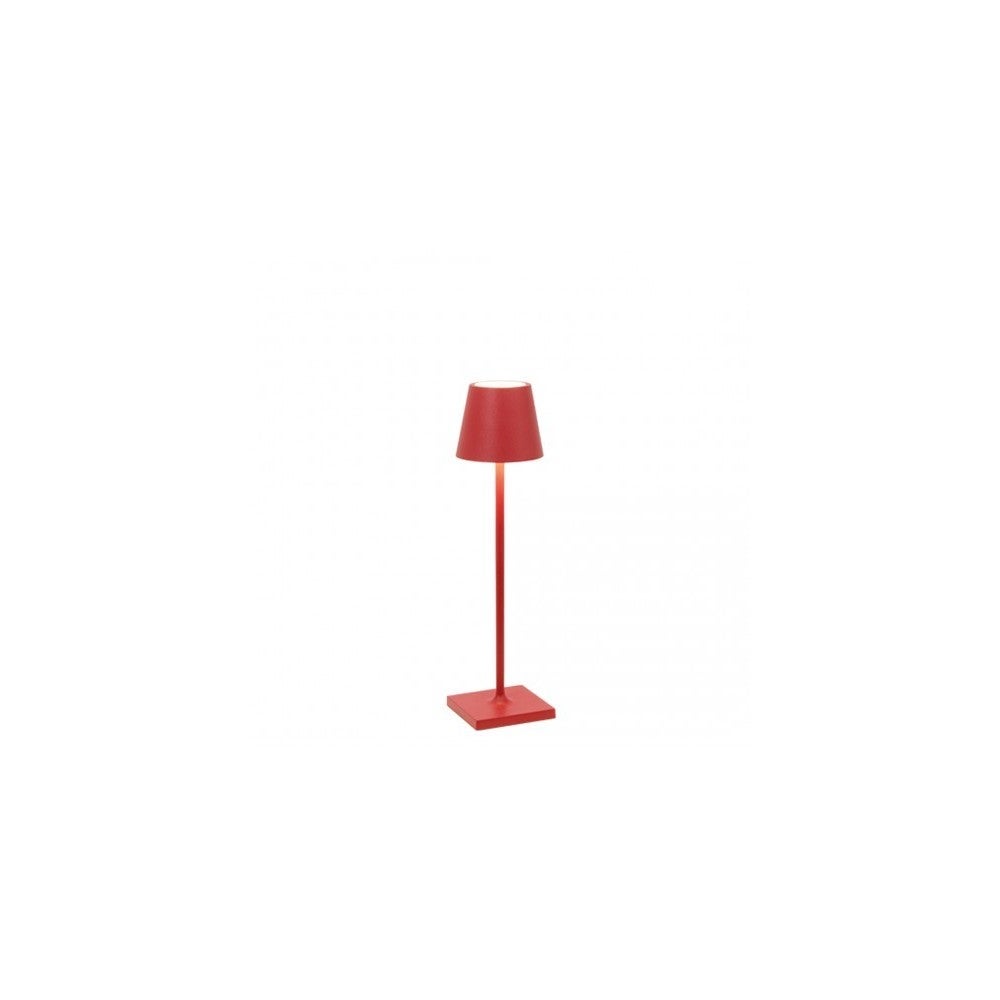 Lampa stołowa LED Poldina Pro Micro Red z możliwością ładowania i ściemniania, z czasem pracy baterii do 12 godzin