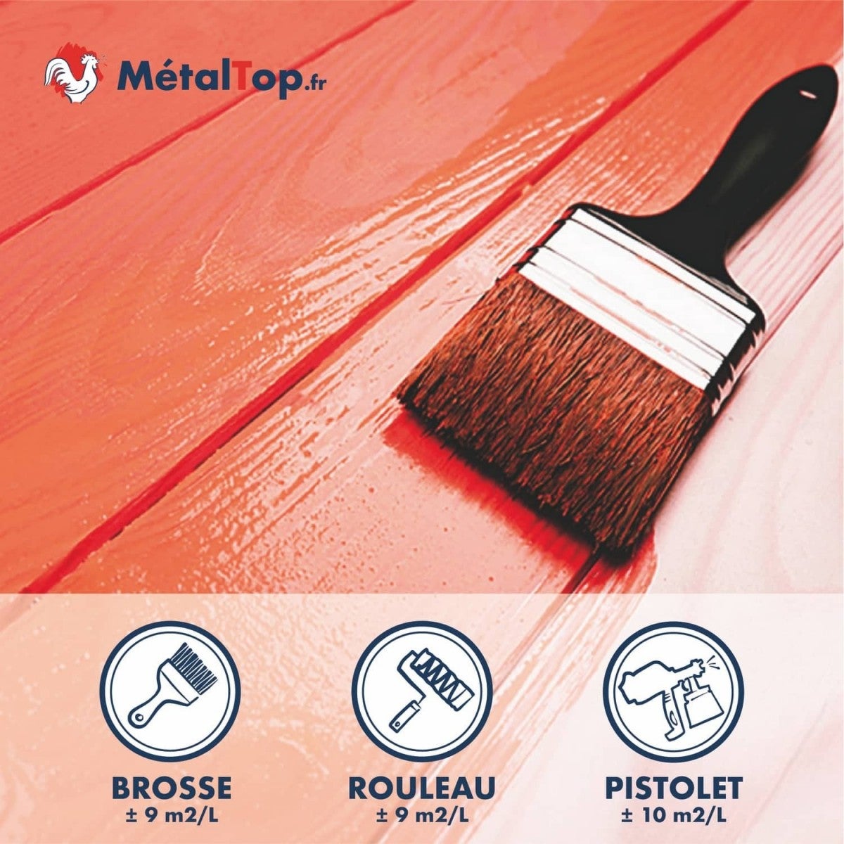 Peinture Bois Exterieur - Gris anthracite - RAL 7016 - 5 L - Métaltop - 5