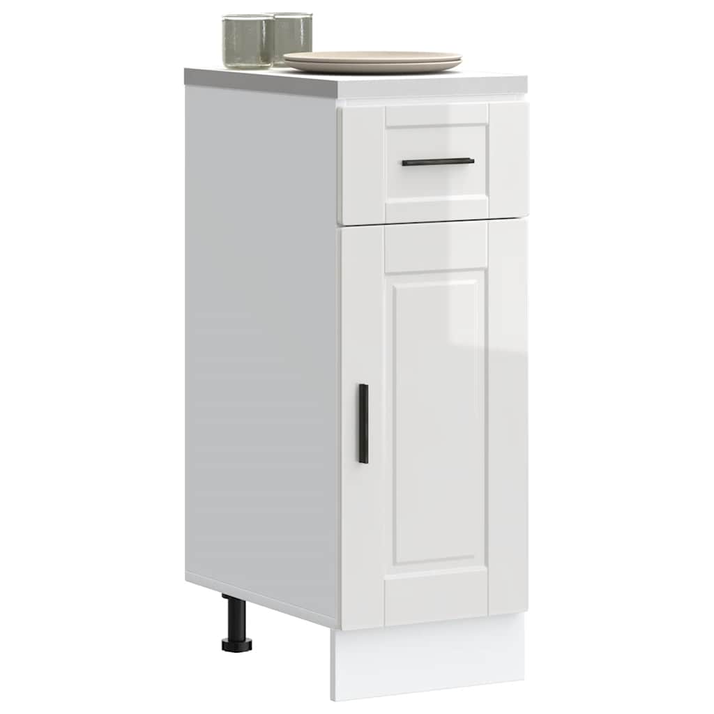 Mobile da cucina Porto, legno ingegnerizzato bianco lucido - COMFORTXL - 2