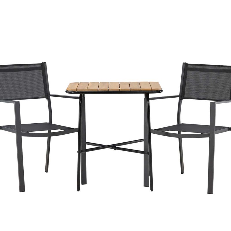 Holmbeck zestaw ogrodowy stół, 2 krzesła naturalny,czarny.