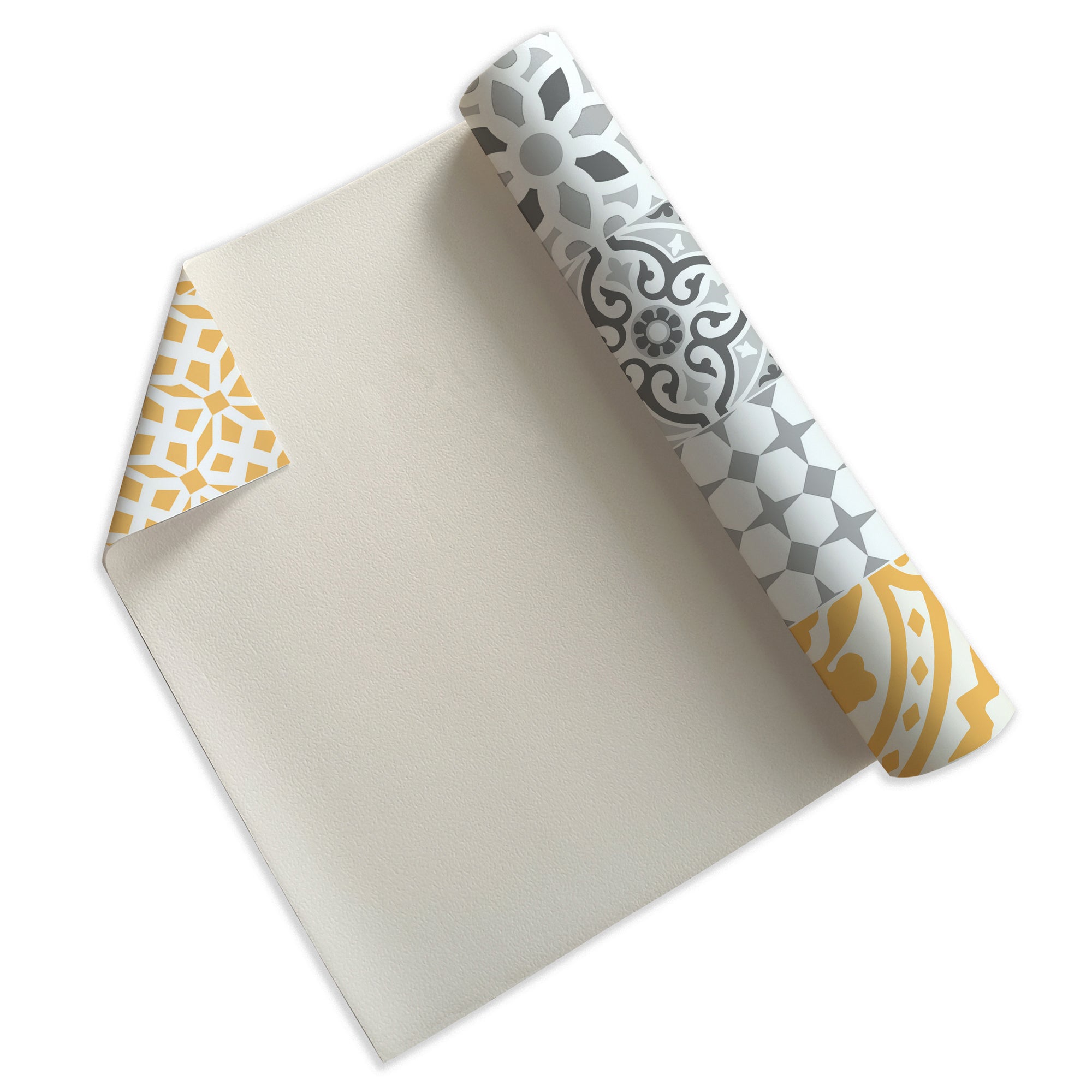 Tappeto antiscivolo in vinile, patio amarillo 66x250 cm - PVC stampato, lavabile, ignifugo, per il salotto o la cucina, stile idraulico - 3