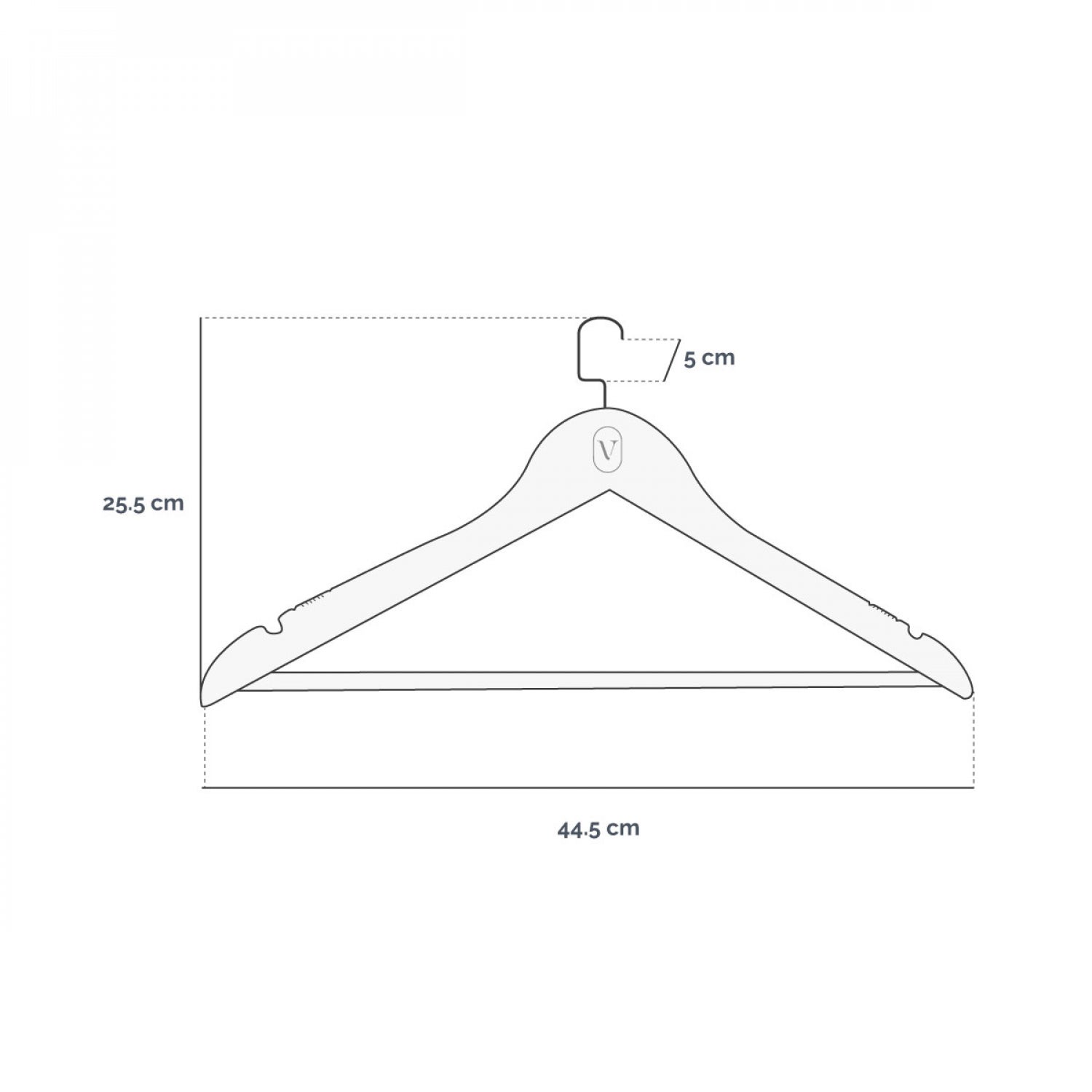 Lot de 40 cintres 44.5 cm pour vêtements adulte premium + avec crochet pivotant à 360° - Bois foncé - Vivezen - 2