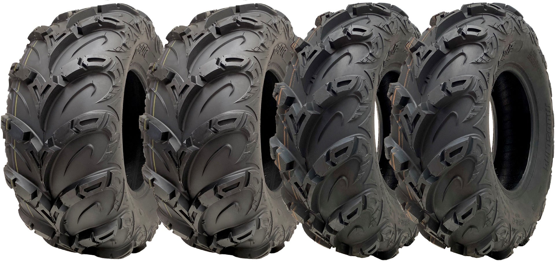 Set Of 4 P377 Road Legal ATV Tyres - 25x10-12 Rear & 25x8-12 Front - 6 Ply