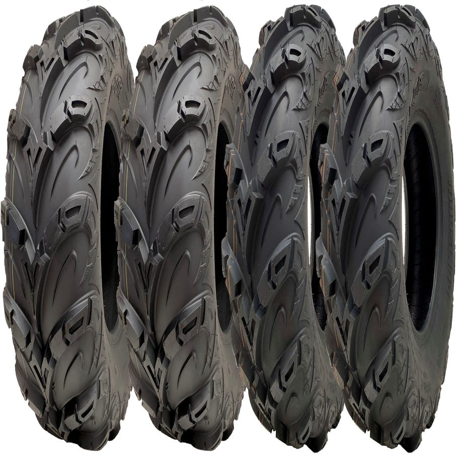 Set Of 4 P377 Road Legal ATV Tyres - 25x10-12 Rear & 25x8-12 Front - 6 Ply