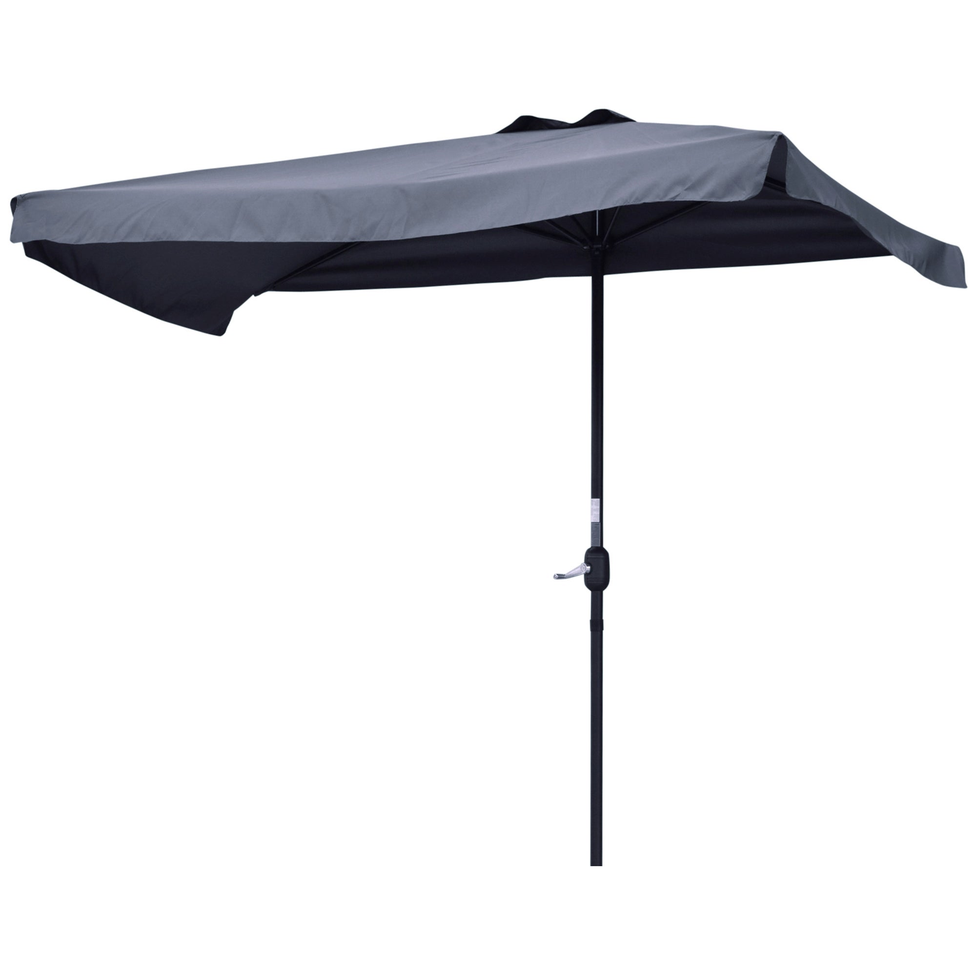 Parasol demi-cercle mural 2,5x2,3 m manivelle, gris - 2