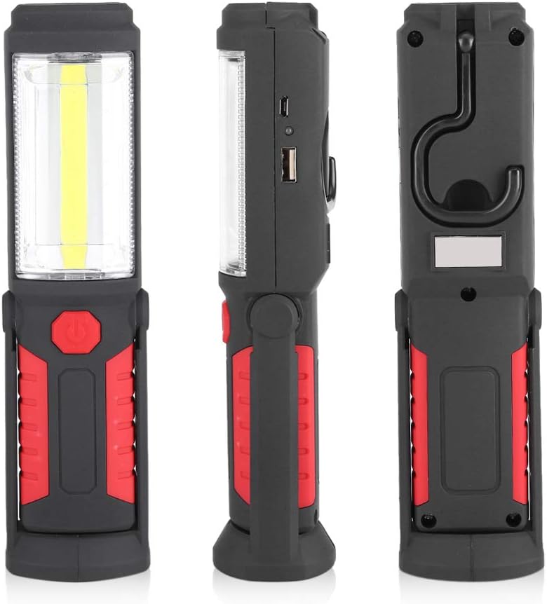 Latarka LED COB, obrotowa podstawa i hak do zawieszania, lampa awaryjna COB, narzędzie domowe do wędrówek, oświetlenie awaryjne na kempingu