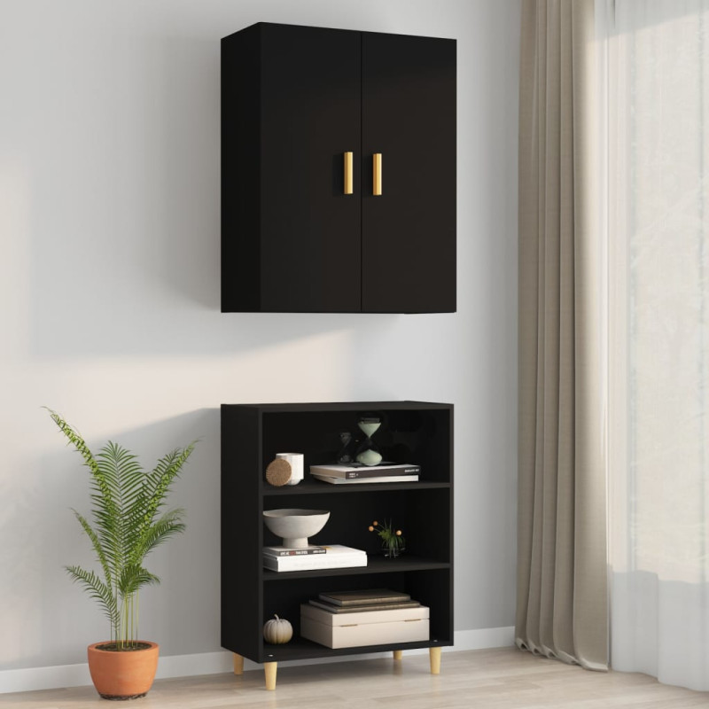 Armoire murale suspendue Noir 69,5x34x90 cm - 3