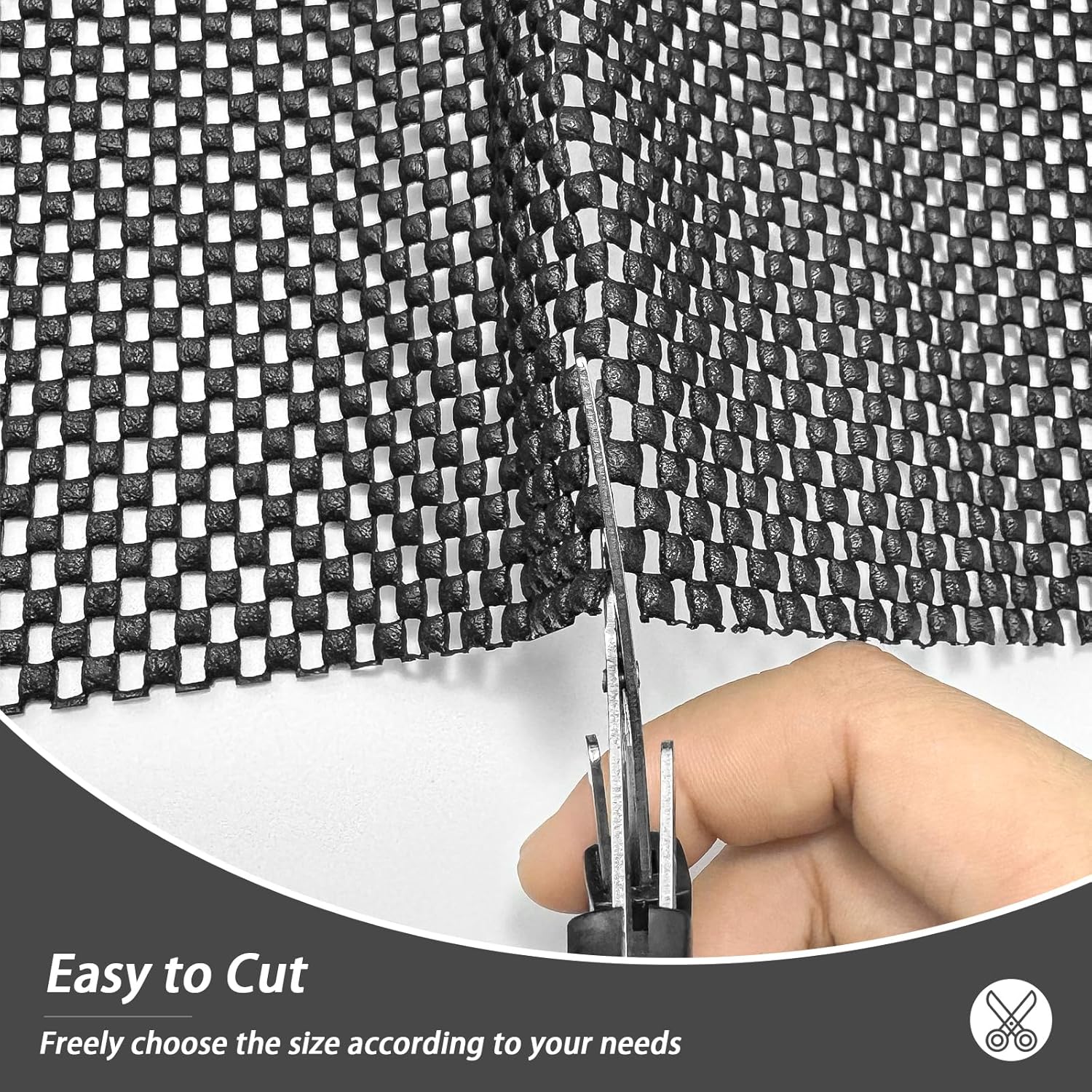 Tapete antiderrapante multiuso - Tapete antiderrapante de PVC - Base antiderrapante para carpete - Preto - 30 x 150 cm - 3