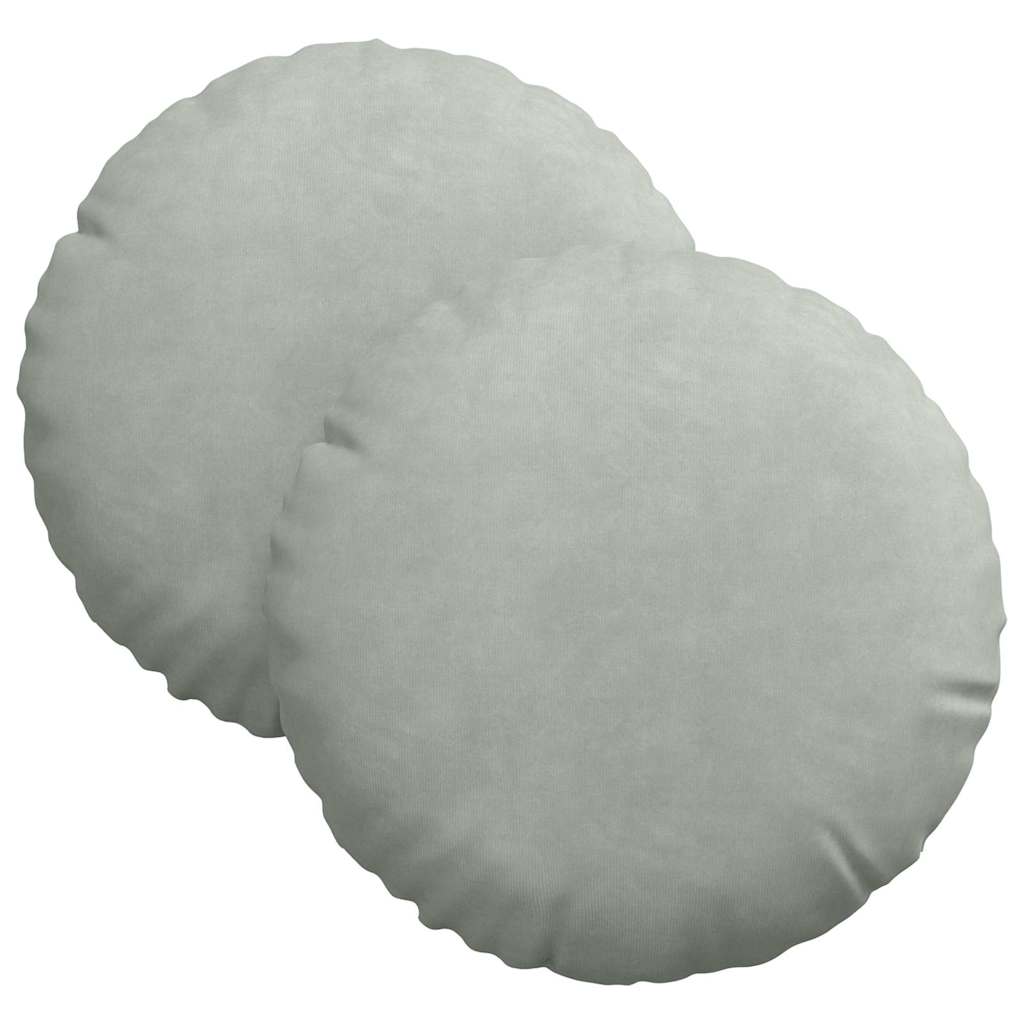 Cojines de asiento, 2 unidades, gris claro, Ø 40 x 13 cm, terciopelo - 2