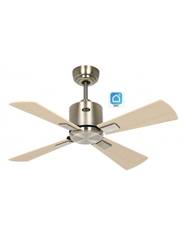 Ventilatori da soffitto da 69 cm con luci, ventilatore da soffitto dimmerabile con montaggio a semi-incasso con app e telecomando, cromato | Leroy Merlin