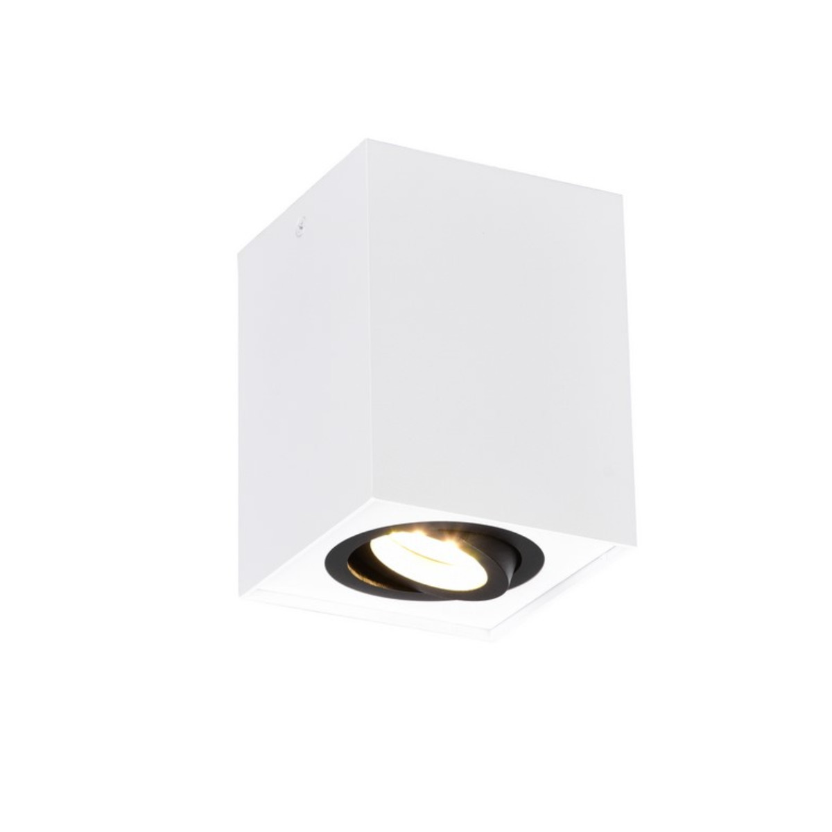 Reflektor sufitowy spot natynkowy Biscuit kwadratowy biało-czarny 1xGU10x35W wym: 9,6 x 9,6 cm metal Trio