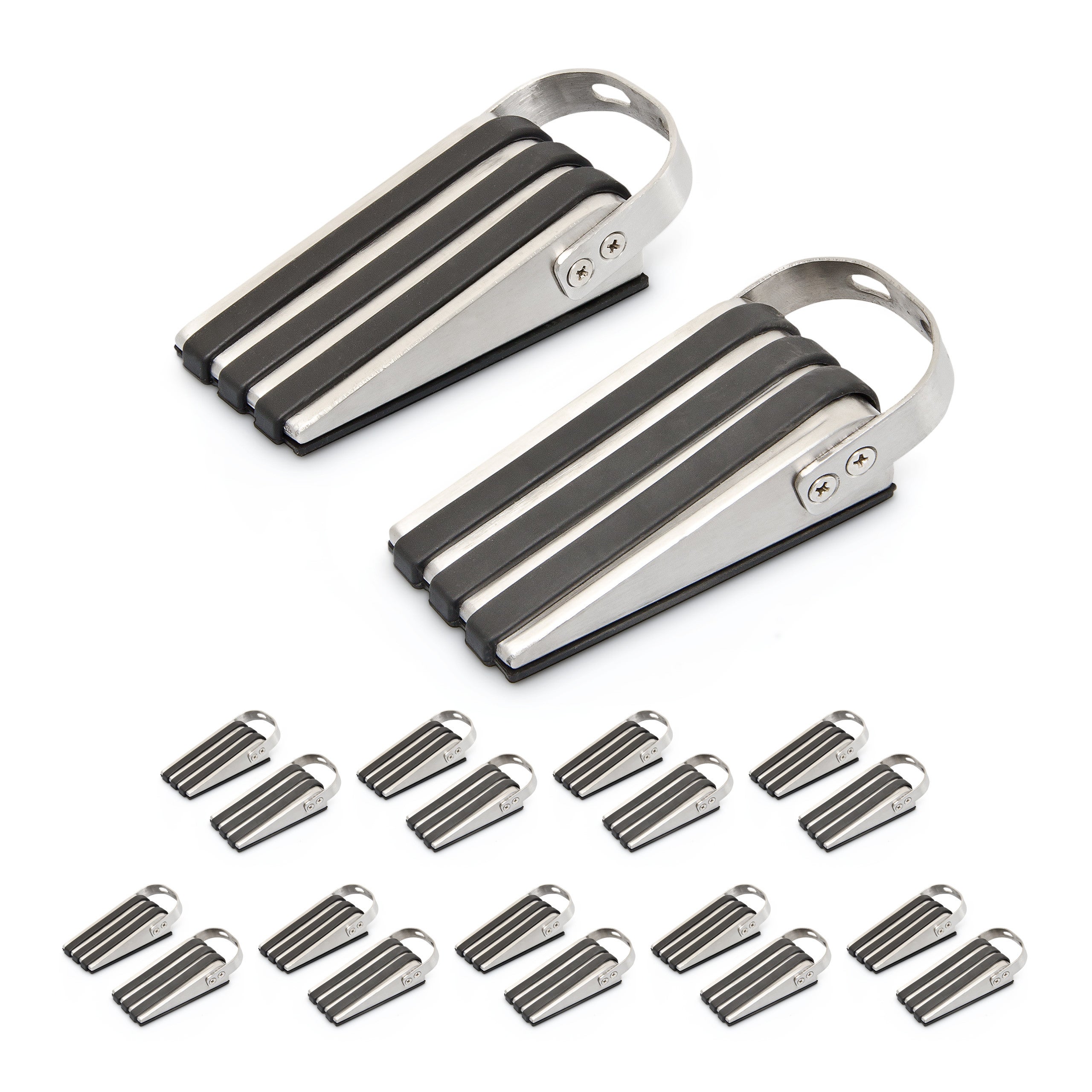 Butoir De Porte, Lot De 3, Acier Inoxydable, Avec Anneau Et Dessous En Caoutchouc Hlp Nbsp Env 4 5 X 10 X 10 Nbsp Cm Argente 85661353