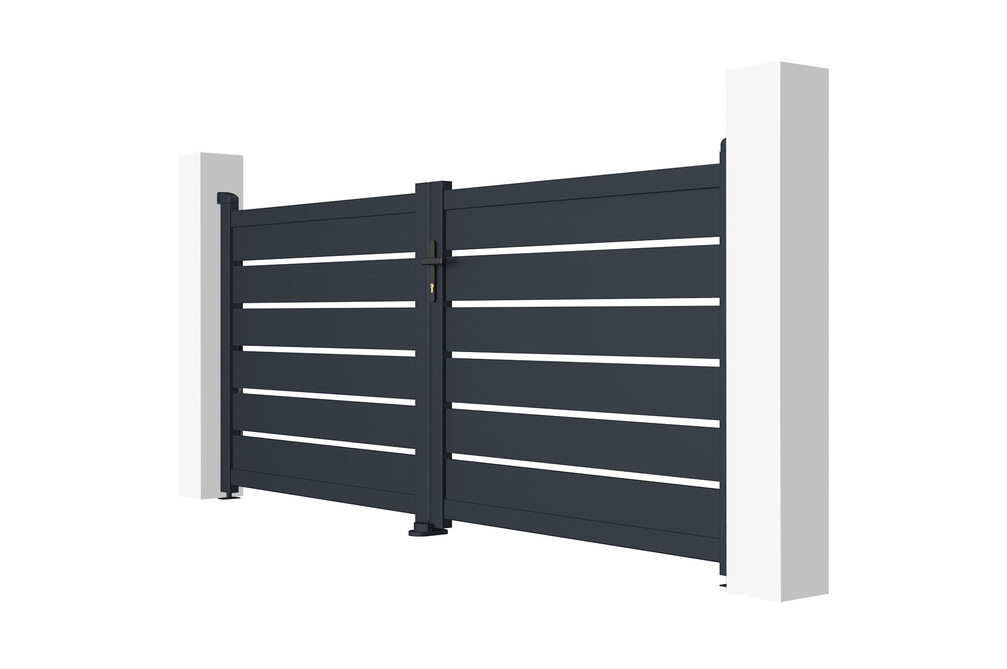 Portail battant 3m VOGEL H.120cm aluminium gris - 5