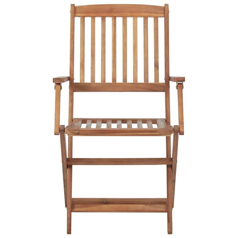 Chaises pliables de jardin lot de 2 avec coussins Bois d acacia - 4