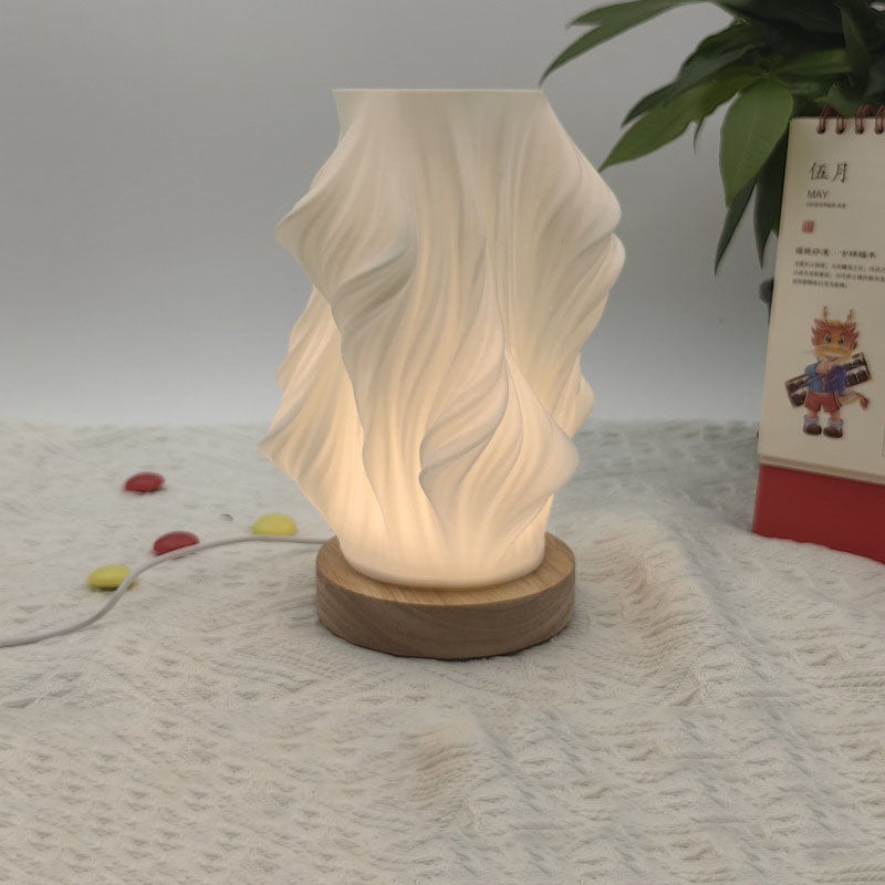 Lampka nocna z podstawą, lampka nocna ze ściemniaczem, USB z kablem - przycisk ściemniania, trójkolorowe światło