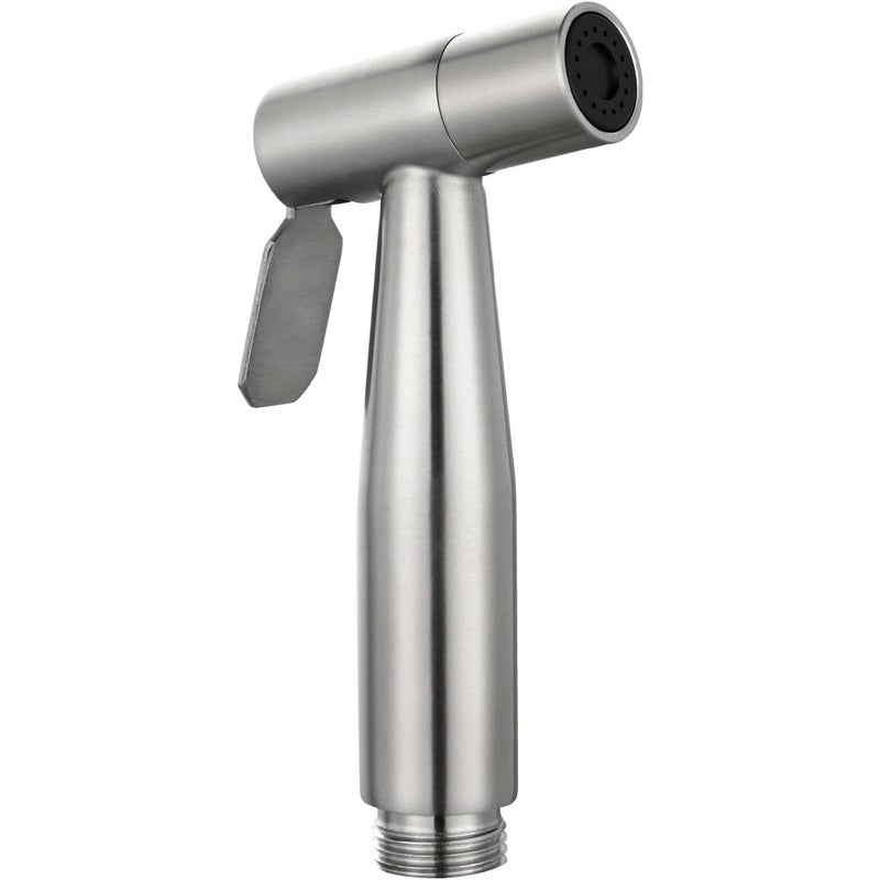 Prysznic toaletowy ręczny, prysznic łazienkowy ze stali nierdzewnej z przyłączem gwintowanym G1/2 (20 mm), srebrny