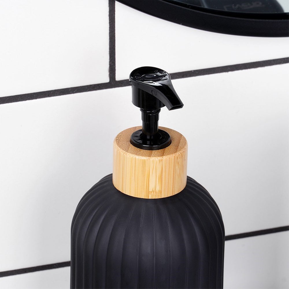 Dozownik do mydła szklany czarny 400 ml - 4