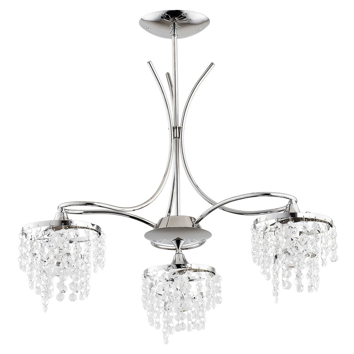 Lampa wisząca Kaliopa chromowana przezroczysty 3xE14x10W kryształowa wym: 56 x 50 x 50 cm metal Alfa