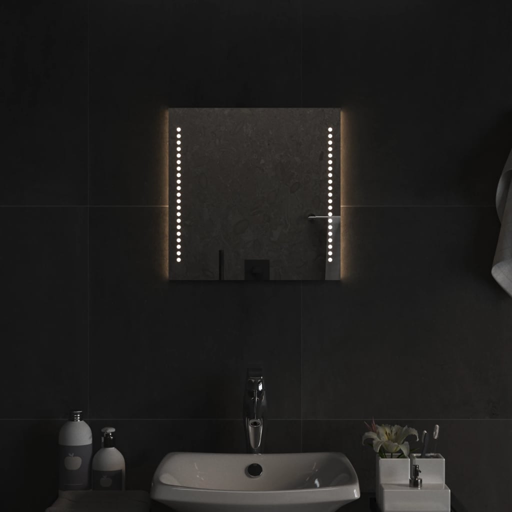 Lustro łazienkowe z LED, 40x40 cm