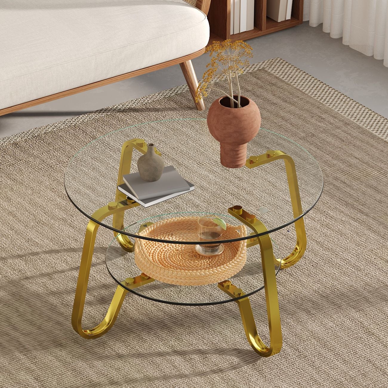 Table Basse design élégant Table de Salon style rétro minimaliste cadre ...