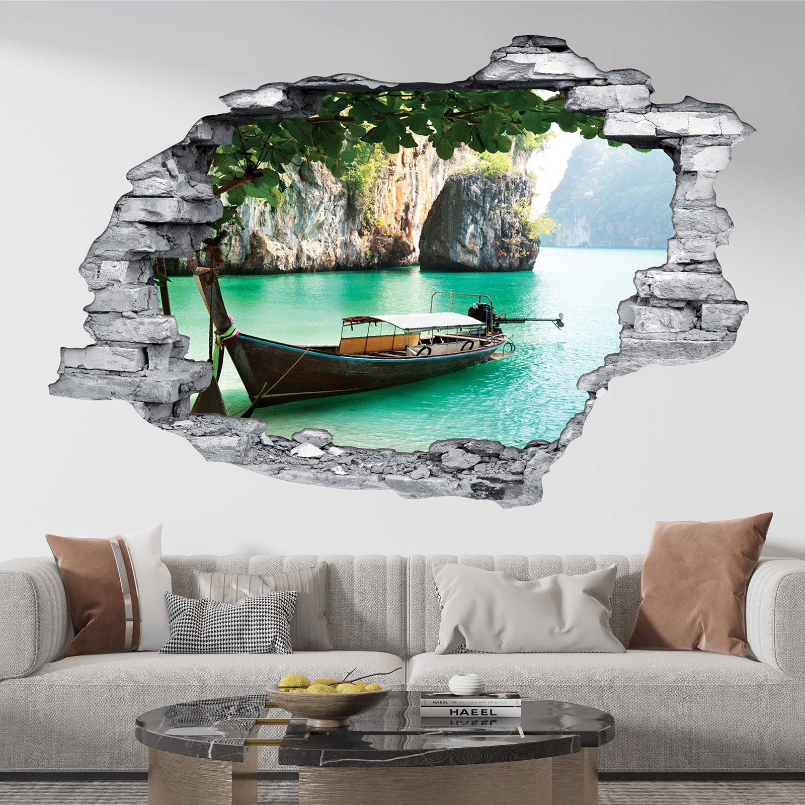 Arte Murale 3D Personalizzata Moderna Schema Di Mattoni Stereo, Arredamento Da Parati Soggiorno Da 7,94 € | DHgate - Foto 3