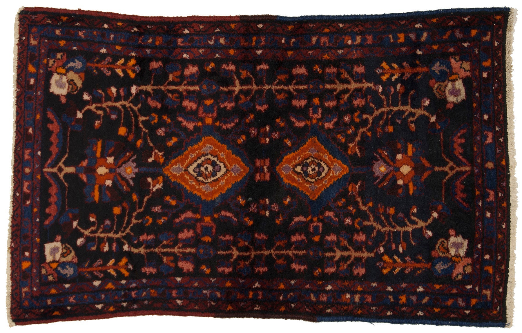 Tapis d'origine original de la main, Mesure: 134x80 cm avec certificat ...