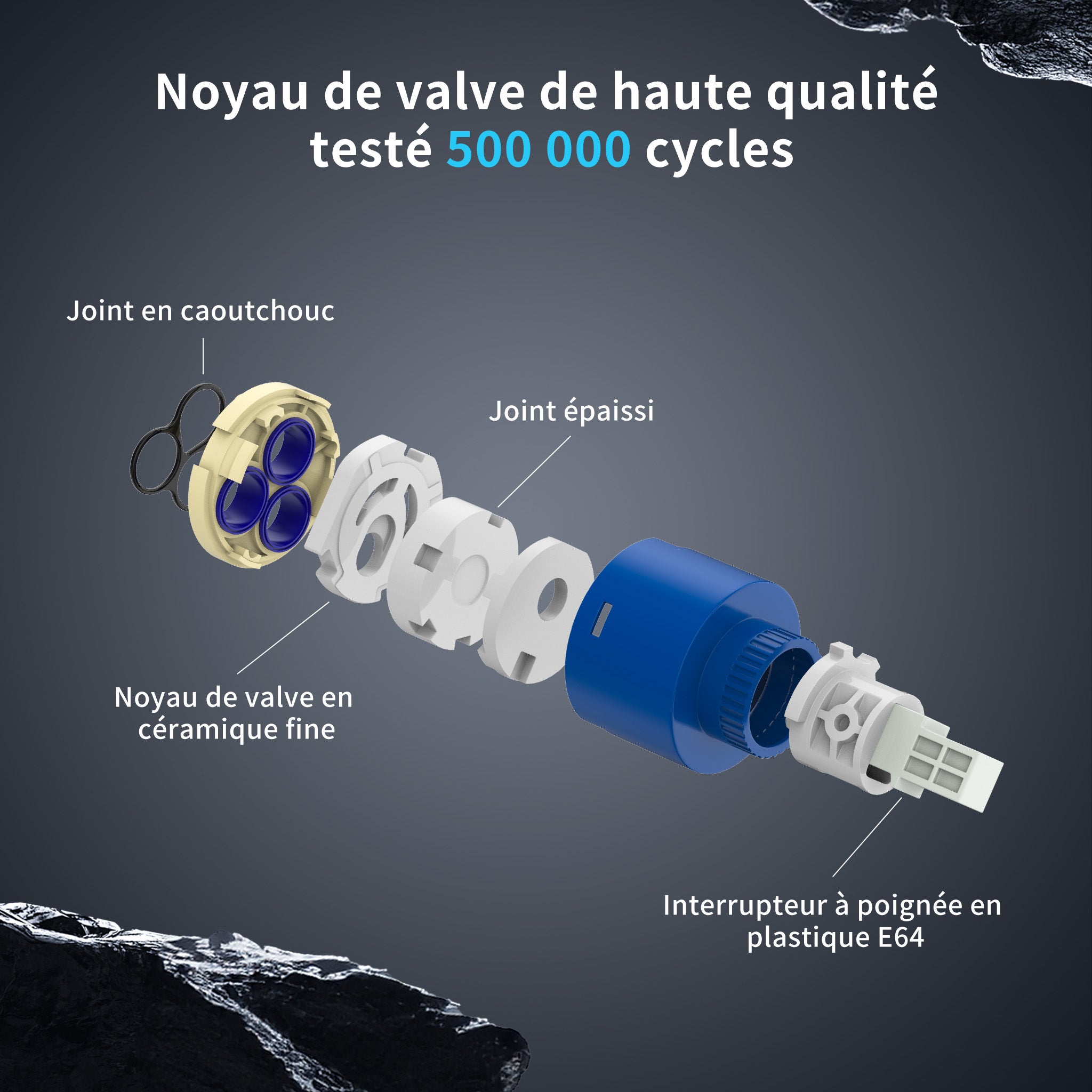 Robinet Salle de Bain Cascade Mitigeur de Lavabo Design Moderne pour Vasque Chromé en Inox - 4