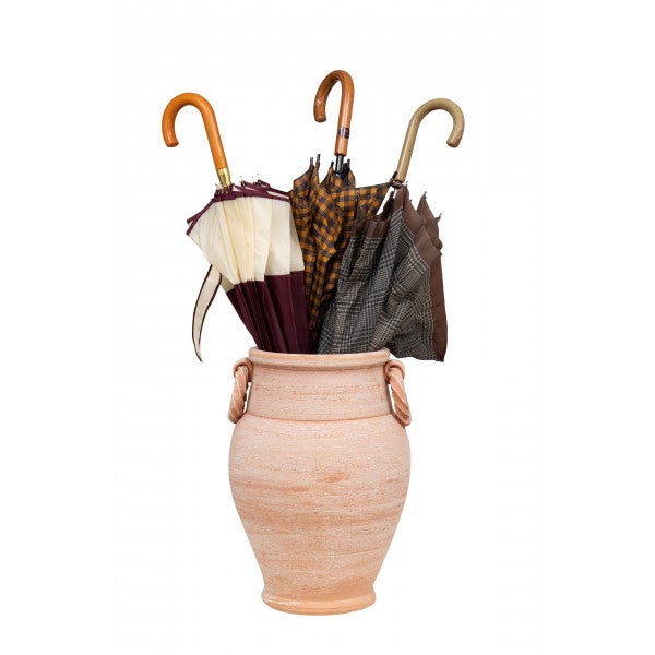 BISCOTTINI Porte-parapluie Terre Cuite Fait Main - Vase Extérieur Intérieur - Porte-parapluie d'Entrée 32x46cm - 3