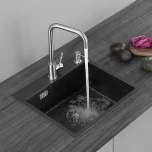 Cecipa max Evier Cuisine 1 Bac 50×45×18.5CM Évier Inox 1 Cuve avec Siphon et Trop-Plein Évier de Cuisine,EU Modèle