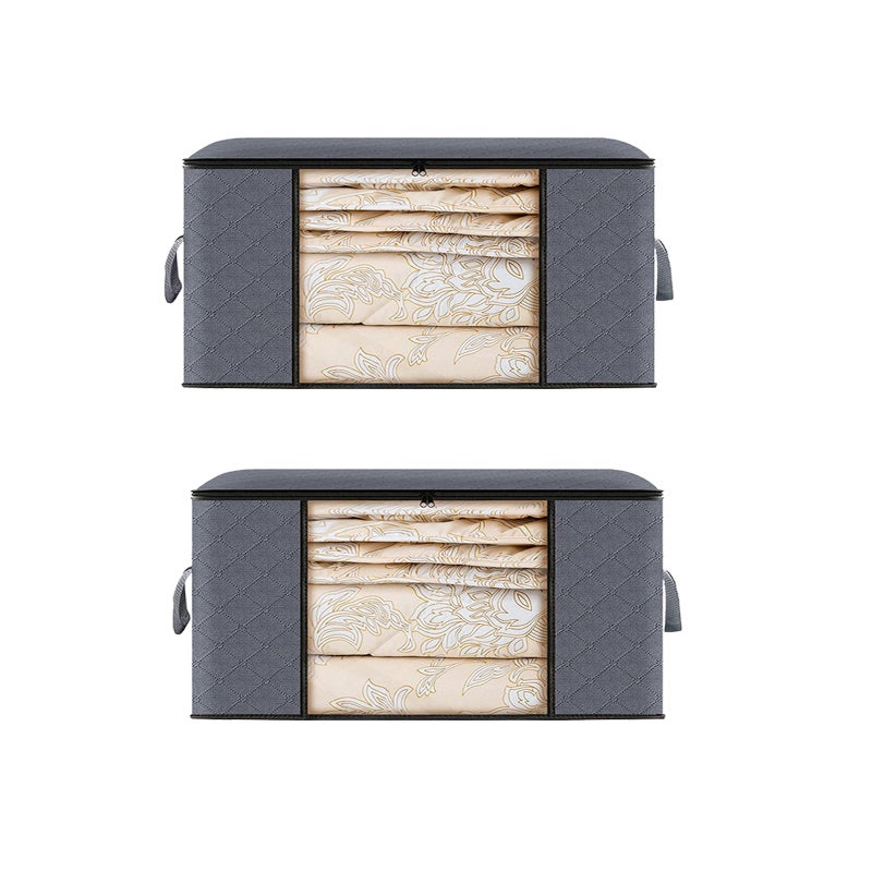 Boîtes De Rangement En Tissu Avec Couvercles,Lot De 2 Boîtes De