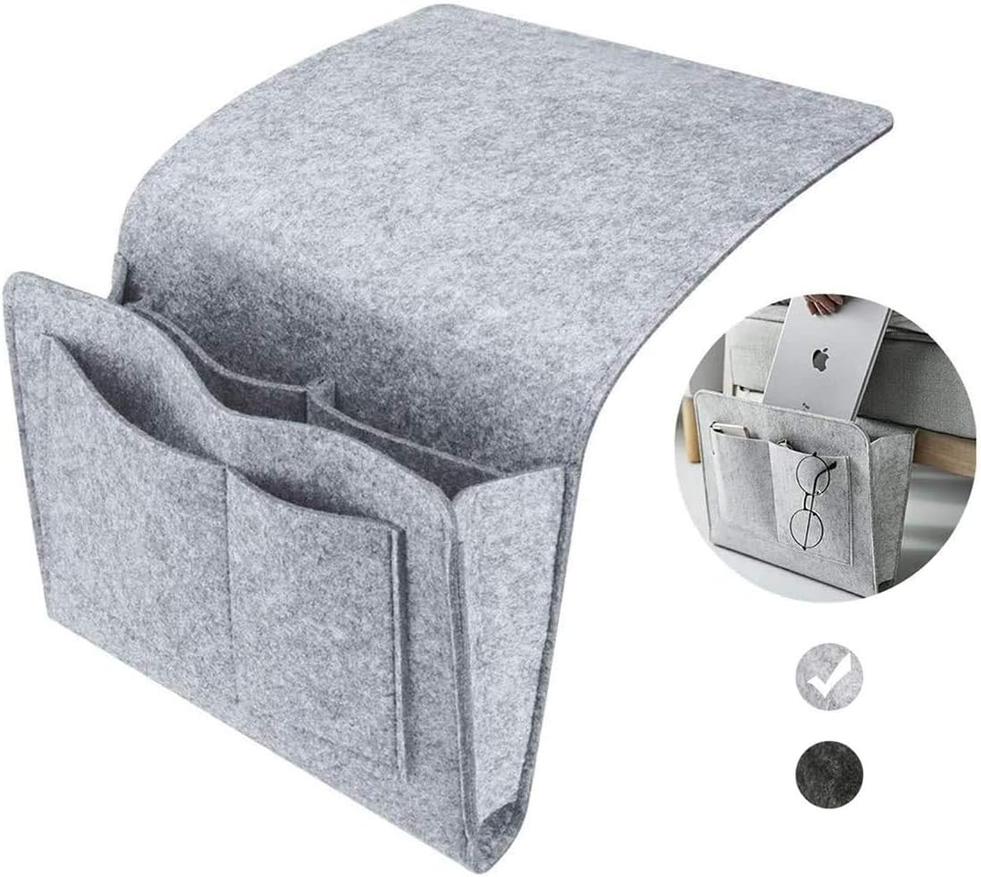 Torba filcowa do przechowywania na stoliku nocnym z kieszeniami, łóżko, sofa, biurko, organizer wiszący