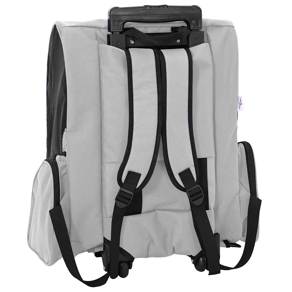 Chariot pour animaux de compagnie 3 en 1 Gris 48 x 32 x (57-106) cm Tissu Oxford vidaXL - 5