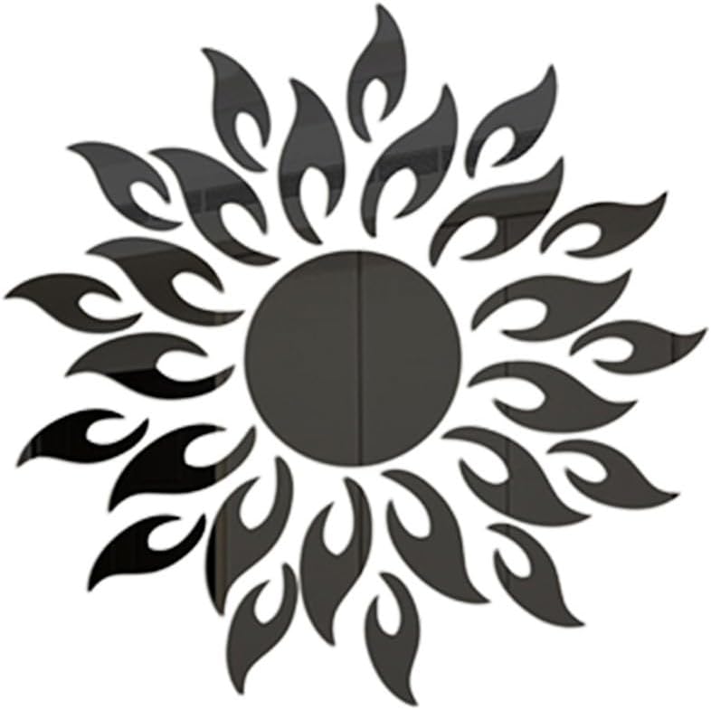 Naklejki ścienne z akrylu 3D Mirror Sun Art do pięknej dekoracji sypialni (czarne)