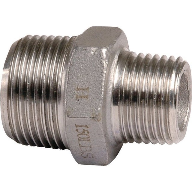 Raccord inox réduit à visser - M 3/4' à visser - M 1/2'