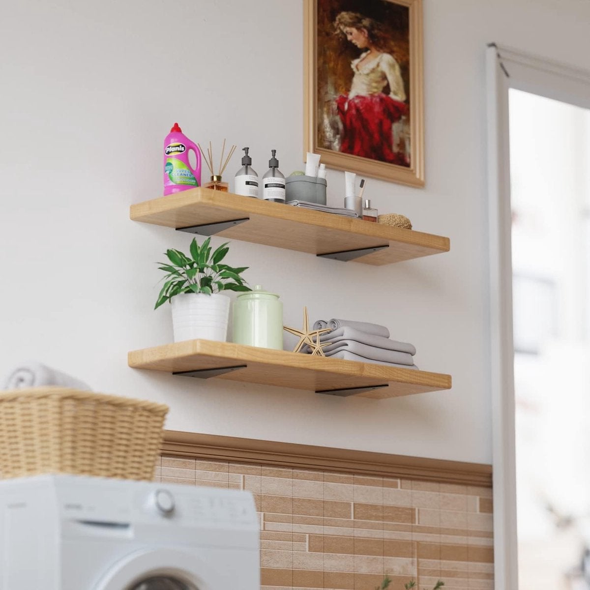 Support d'étagère-support mural-acier-support d'étagère industriel-130*140mm-support d'étagère flottant 4 pièces - 6