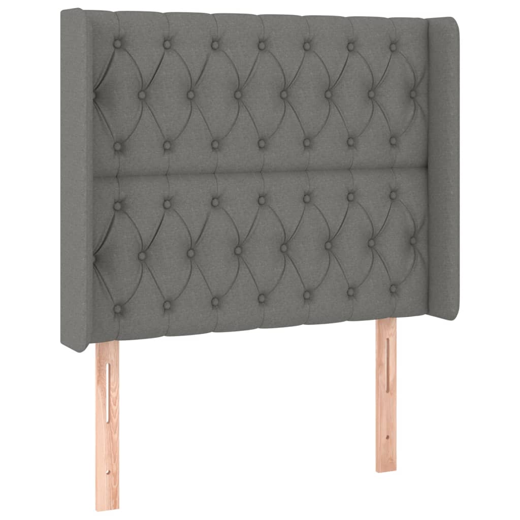 Tête de lit à LED Gris foncé 93x16x118-128 Tissu - 3