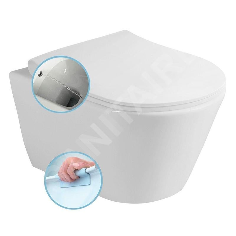 Sapho Avva - WC suspendu avec douchette de bidet, Rimless, blanc 100312 ...