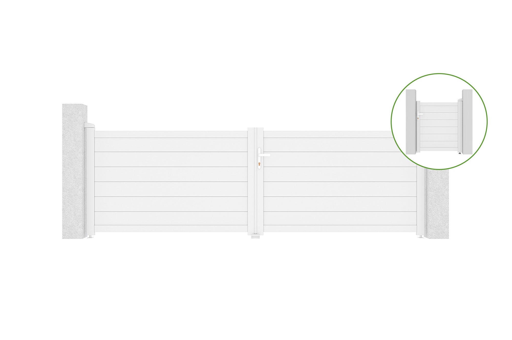 Brama skrzydłowa 3,5m EIGER H.115cm białe aluminium + brama EIGER H.115 BIAŁA