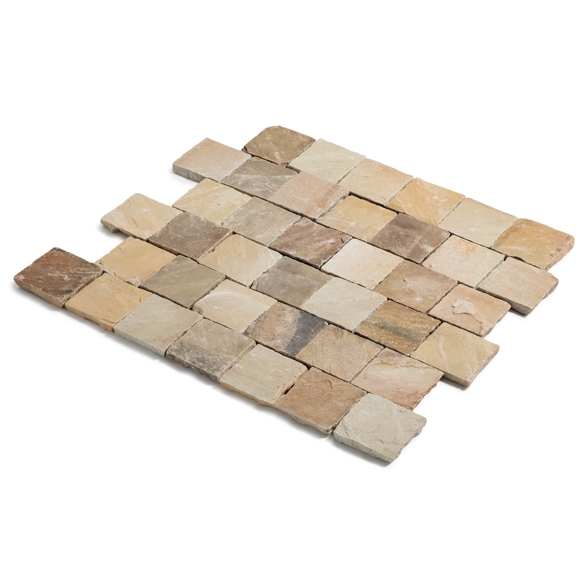 Pavé Grès Kandla Beige 14x14x2-2,5 cm (vendu au m² - 42 pavés/m²) - RO'MA NATURE - 4